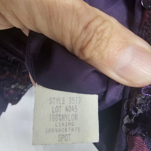 Vintage Nah Nah Purple Ribbon Jacket Evening Formal Sequin Formal Holiday 10 - Picture 7 of 9